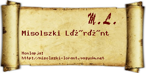 Misolszki Lóránt névjegykártya